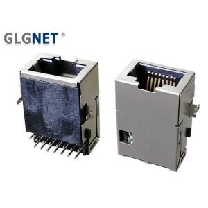 Latch Up 1 Port RJ45 Magnetic Ethernet Jack Shielded EMI Finger 0.2mm Thickness