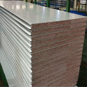 Cheap beautiful apperance metal surface 50mm insulated TPS sandwich wall panel for sale