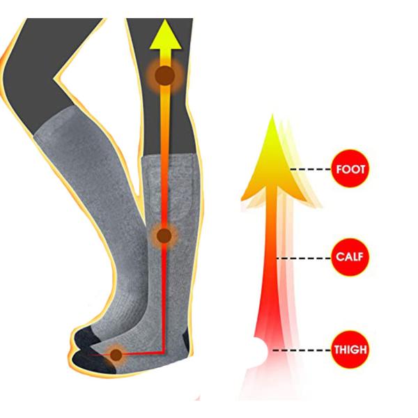4000mah battery Rechargeable Electric Heated Socks 8×10×3.8inch size