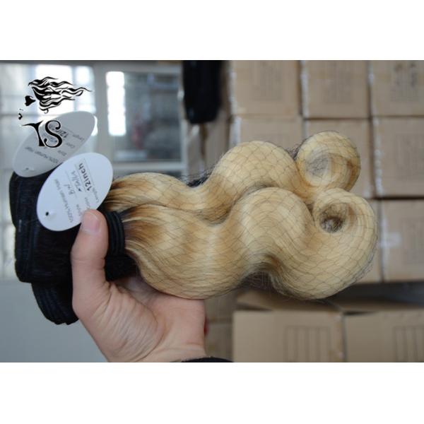 Body Wave Blonde 613 Ombre Real Hair Extensions , Malaysian Curly Hair Extensions