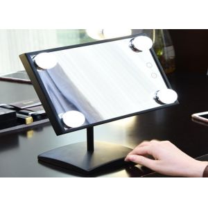 Cheap Small Tabletop Portable Folding LED Bulb Mirror With Light Bulbs Around It for sale