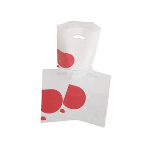 China Durable Eco Friendly Recyclable Plastic T Shirt Bags With Flat Perforated Handles on sale