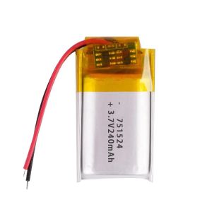 Rechargeable Lipo 10C Lithium Battery Cells 3.7V 240mAh 751525 751524 For Mobile