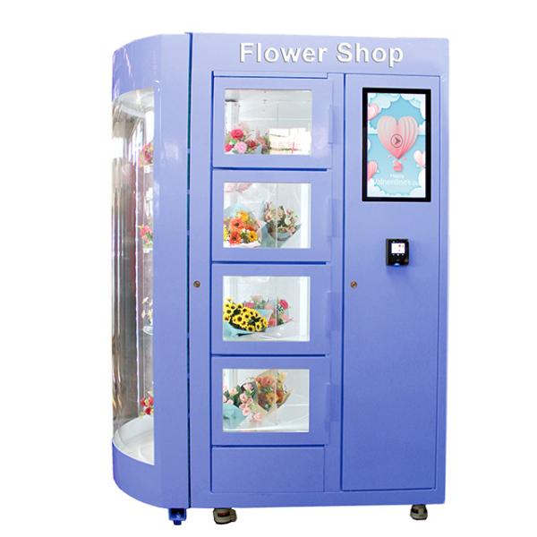 360 Rotation Flower Vending Machine With Transparent Shelf Refrigerated