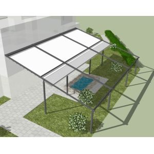 Retractable Shade Awning SUNC Custom PVC Pergola System With Sliding Canopy