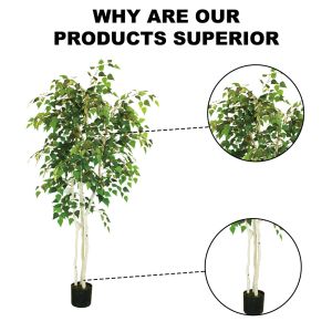 Factory Handmade Artificial White Birch Bonsai With Real Bark For Landscaping