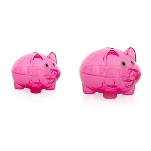 Cheap CE PP Transparent Piggy Bank Custom Pattern Printing for sale