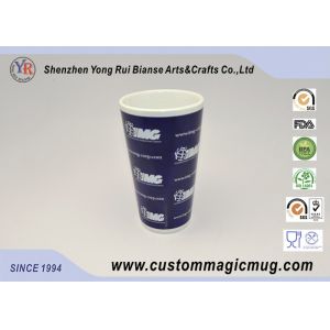 Eco-friendly Large V Shaped Mug , 12oz Ceramic Porcelain Coffee Mugs