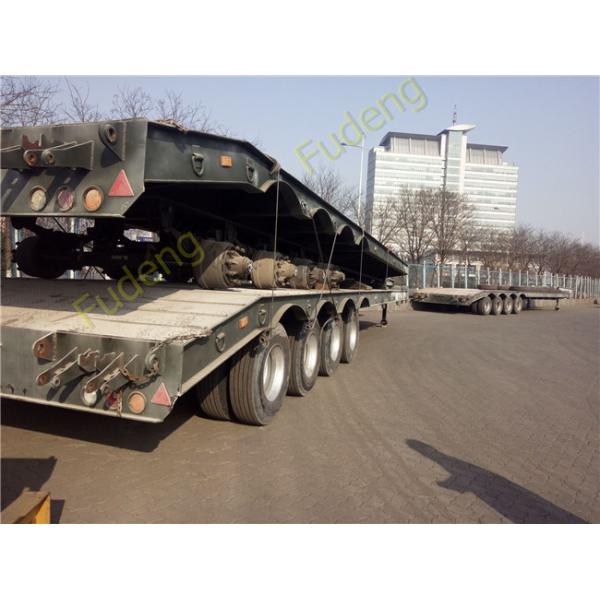 Three / Four Axles 60 Ton Lowboy Trailer With Mechanical / Hydraulic Ramp
