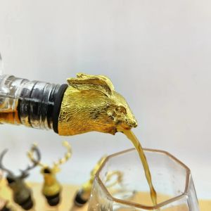 Metal Animal Head Wine Pourer Zinc Alloy Material Customized