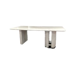 China Modern Restaurant Rectangle Marble Top Table Luxury Dining Room Furniture on sale