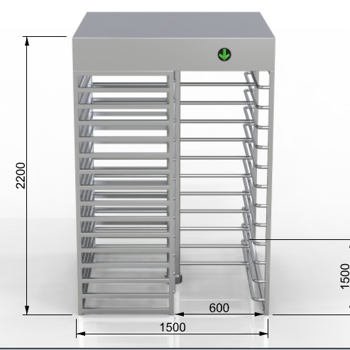 RS232 Communication Interface Full Height Turnstile IP54 Protection Level 550mm