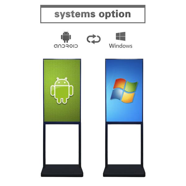 43" Vertical Android Digital Signage Kiosk - Floor-Standing Touch Screen Display with WiFi