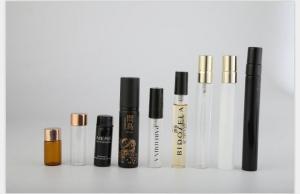 China Reusable Glass Vials Glass Perfume Spray Bottle For Essential Oils / Perfume Bottle Various Color on sale