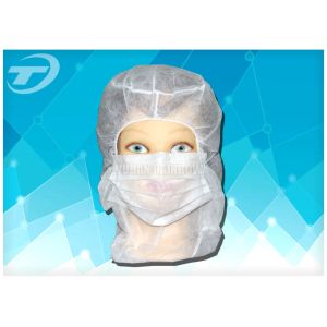 Disposable astronaut cap with face mask 2ply / 3ply earloop , made of polypropyl