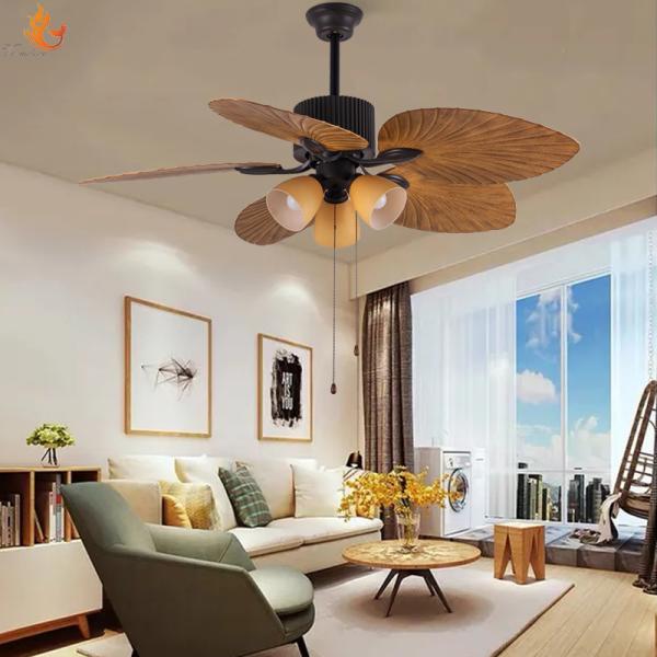 ABS Flower Design Ceiling Fan 52 Inch European Style Ceiling Fans