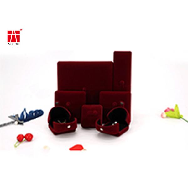 Wedding Velvet Double Ring Box , 4.7X 4.5X 4.5CM Ring Presentation Box