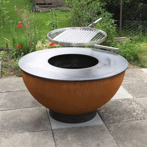 Rust Resistant Smokeless Wood Burning Firepit Barbecue Brazier Pre Weathered