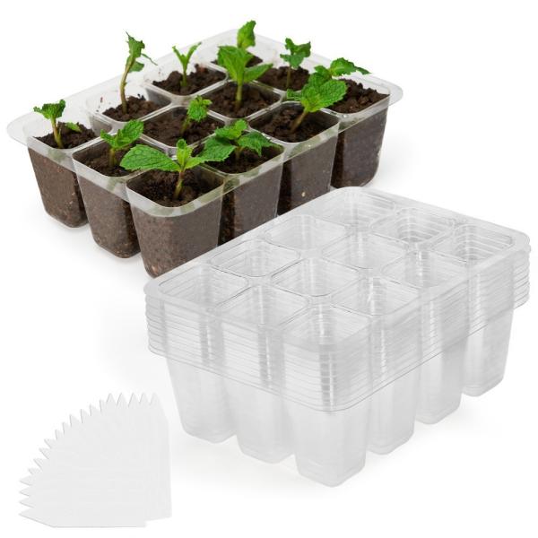 Quality 12 Hole PP/PET Clear Seedling Tray Biodegradable Black Reusable Planting Tray wholesale