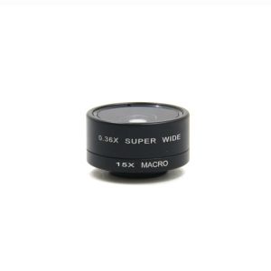 China 0.36X Cell Phone Wide Angle Lens 15X 2 In 1 Lens Black Silver Champagne on sale