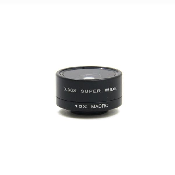 Quality 0.36X Cell Phone Wide Angle Lens 15X 2 In 1 Lens Black Silver Champagne wholesale