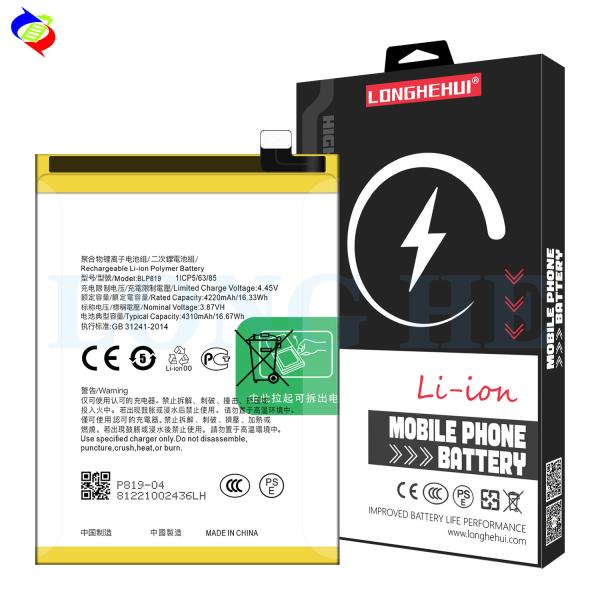 Quality Original Rechargeable BLP819 Battery for OPPO RENO 5 4G Reno6 Z Reno 6Z 5G 4310mAh 3.87V wholesale