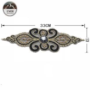 China Distinct Design and Meaning Embroidered Bead Patch with Rhinestone Technical Custom Special Style Patches for Garment on sale