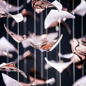 Custom-Made Large Foyer Chandelier Lighting Glass Art Design Banquet Light