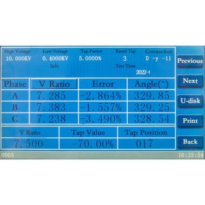 Automatic Portable TTR Meter Transformer Tester 3 Phase Transformer Turns Ratio