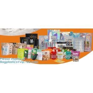 Open Top Mylar Bags, Matte Clear, Zipper Lock Heat Seal Pouch With Tear Notch