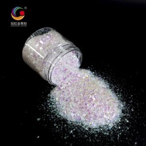 White PET Chunky Loose Cosmetic Glitter Pigment Mixes Irregular Strip For Stage