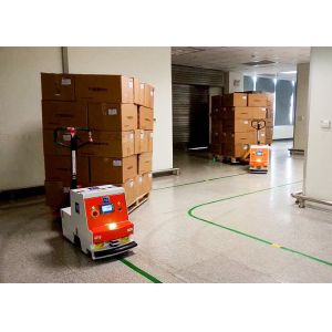 Cheap AGV Automated Guided Robot , Automated Guided Tugger High Guiding Accuracy for sale