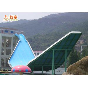 Large Fiberglass Water Slide With 12 - Meter High Platform Down