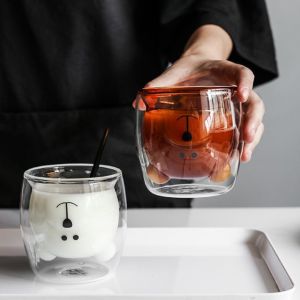 300ml Double Wall Insulated glass Custom Drinking Cups Macchiato Espresso For