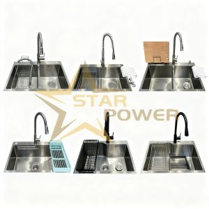 Custom-Grade 304/316 Stainless Steel Kitchen Sink with Hand-Polished Finish and Single Bowl Design