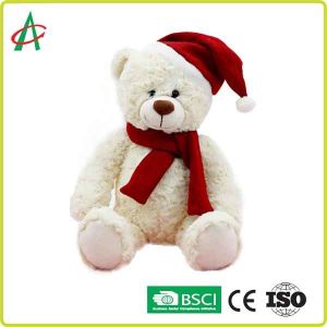 Cheap Huggable 25cm Plush Teddy Bear With Christmas Cap for sale