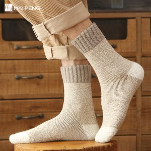 Custom Wool Socks Breathable Thermal Winter Warm Knitted Crew Socks