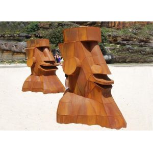 China Western Style Corten Steel Metal Garden Figures Sculpture 150cm Height on sale