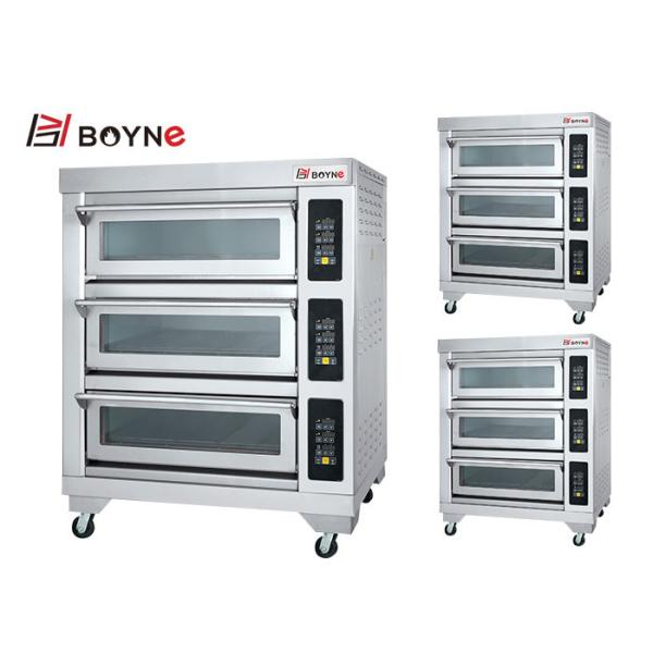 Quality Stainless steel Comercial Microcomputer Three Deck Six Trays Electric Bakery Oven wholesale