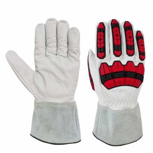 A5 Goatskin Shell Cut Resistant Work Gloves Full Anti Cut Liner With Impact