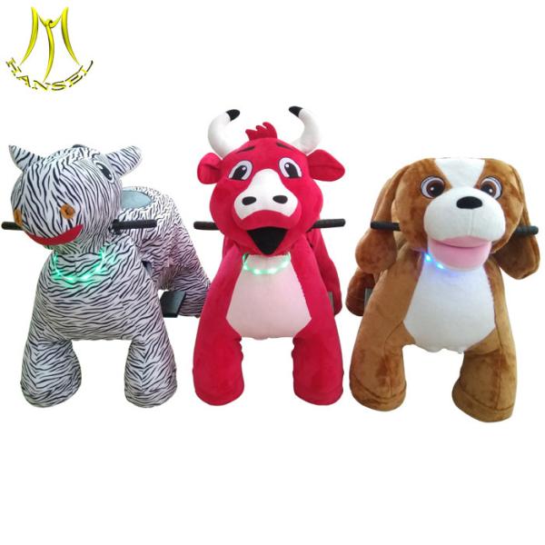 Quality Hansel funny theme park equipment plush motorized riding animals wholesale