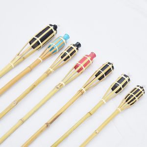 115cm Natural Bamboo Torch Colorful For Outside Luau Party Festival Celebration