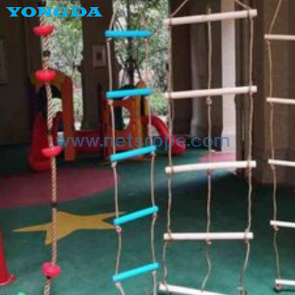 Colorful Children Climbing Training Wooden Rope Ladder For Kindergarten
