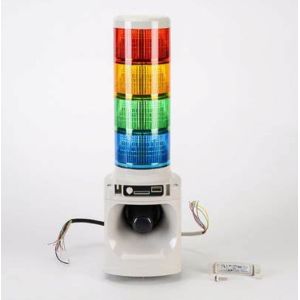 Patlite LKEH-402FVF-RYGB-EX LED Zone 22 Light and MP3 Field Programmable Horn,