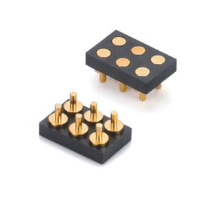 China 2.54mm Pitch Female 6 Pin PCB Connector Spring Loaded Pogo Pin Connector Smt Type on sale China 2.54mm Pitch Female 6 Pin PCB Connector Spring Loaded Pogo Pin Connector Smt Type on sale