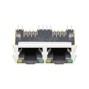 LPJE201AHNL Tab UP Green/Yellow LED 1X2 Port RJ45 Modular Jack Without