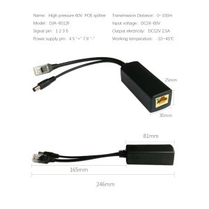 POE Repeater Power Over Ethernet Switch 100 Meters Transmission Distance 12V 2A