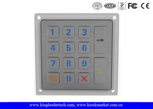 Cheap Silver 14 Keys Backlit Metal Keypad IP65 Waterproof Keypad 4x4 Datasheet for sale