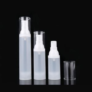 Empty 0.5oz Plastic AS White Frosted Airless Spray Pump Bottles With PP Caps
