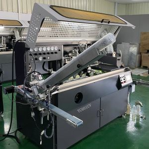 Programmable Control Glass Bottle Screen Printing Machine With UV Curing Device